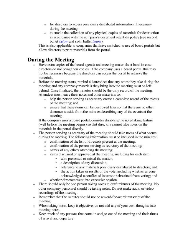 board of directors meeting minutes