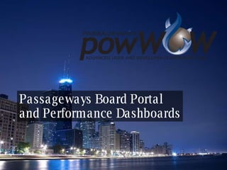 Passageways Board Portal  and Performance Dashboards 