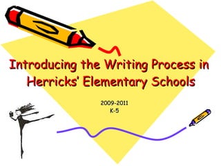 Introducing the Writing Process in  Herricks’ Elementary Schools 2009-2011 K-5 
