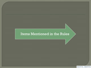 Items Mentioned in the Rules
 