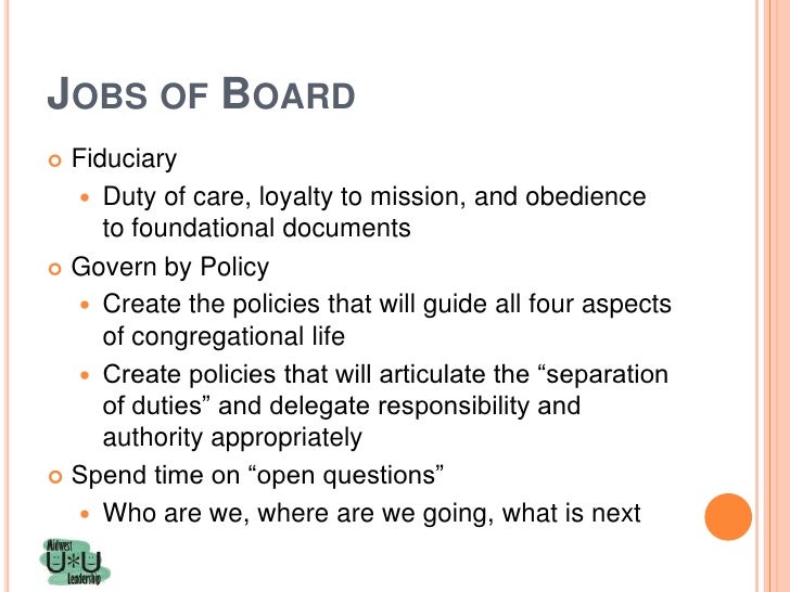 Board responsibilities jan 12