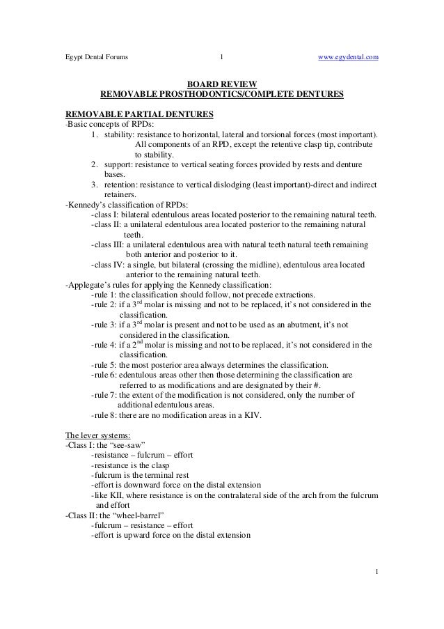 board review of rpd and complete denture compensating curve