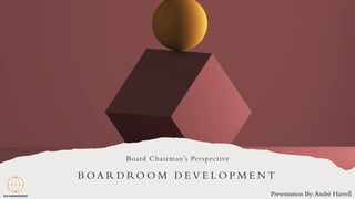 B O A R D RO O M D E V E L O P M E N T
Board Chairman’s Perspective
Presentation By:André Harrell
 