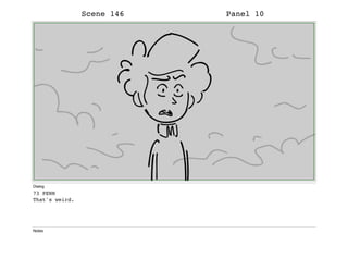 Scene 146 Panel 10
Dialog
73 PENN
That's weird.
Notes
 