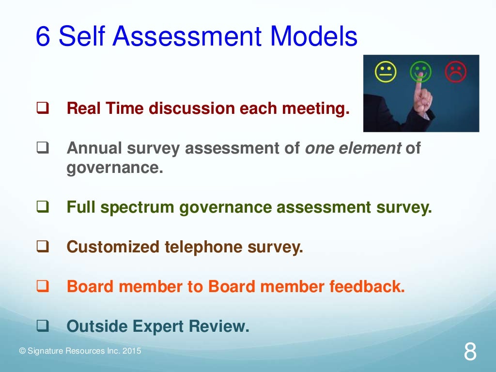 Board self assessment approaches