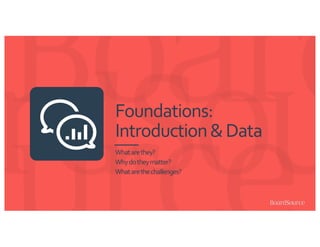 Foundations:
Introduction&Data
Whatarethey?
Whydotheymatter?
Whatarethechallenges?
 