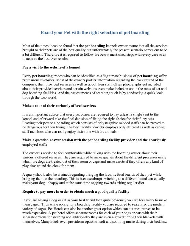 Board your pet with the right selection of pet boarding