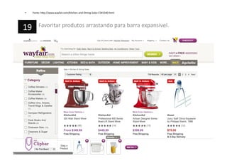 •  Fonte:	
  h=p://www.wayfair.com/Kitchen-­‐and-­‐Dining-­‐Sales-­‐C541540.html	
  
Favoritar	
  produtos	
  arrastando	
  para	
  barra	
  expansivel.	
  19	
  
 