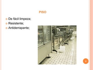 PISO
De fácil limpeza;
 Resistente;
 Antiderrapante;


8

 