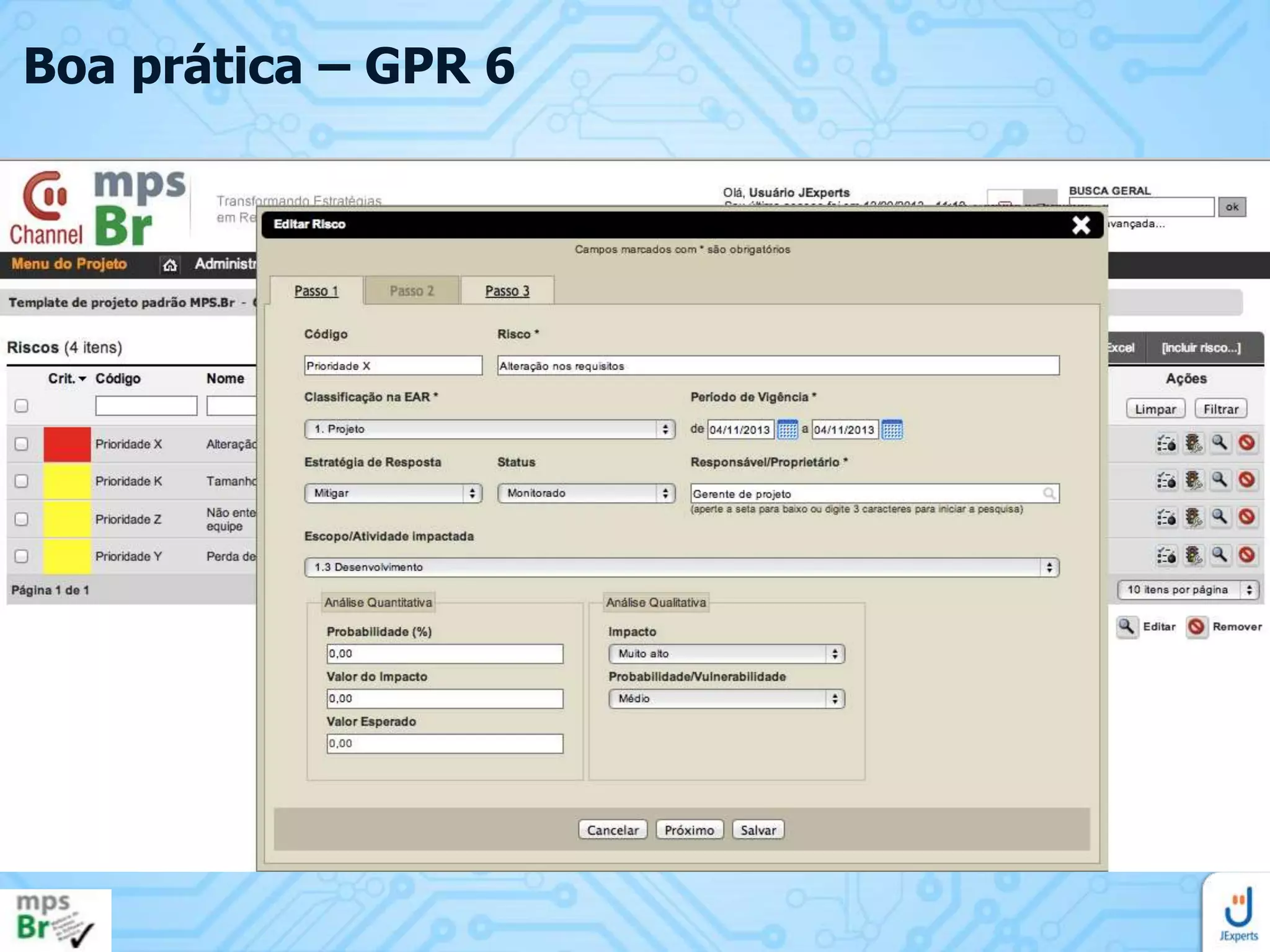 Boa prática – GPR 6

 