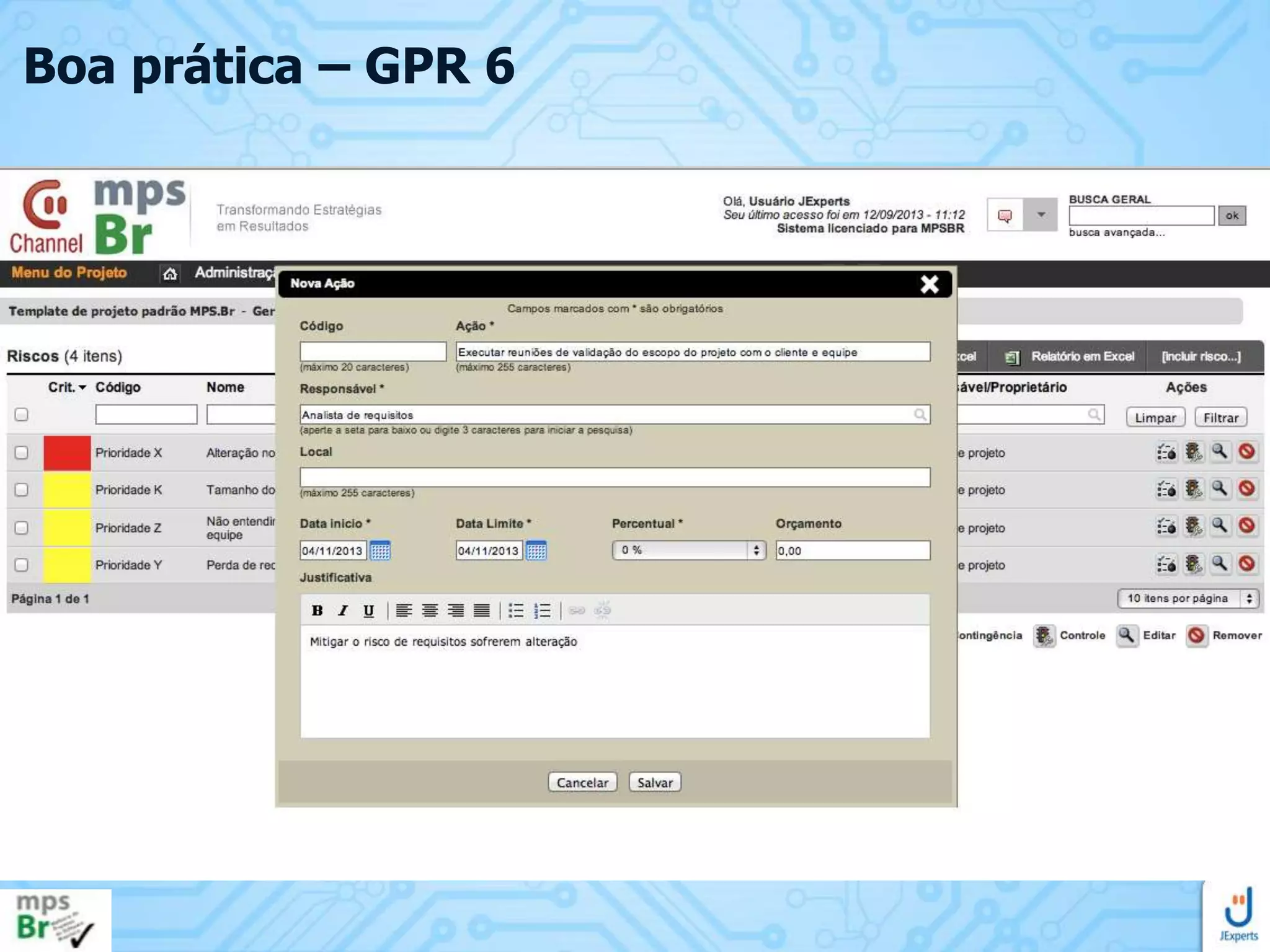 Boa prática – GPR 6

 