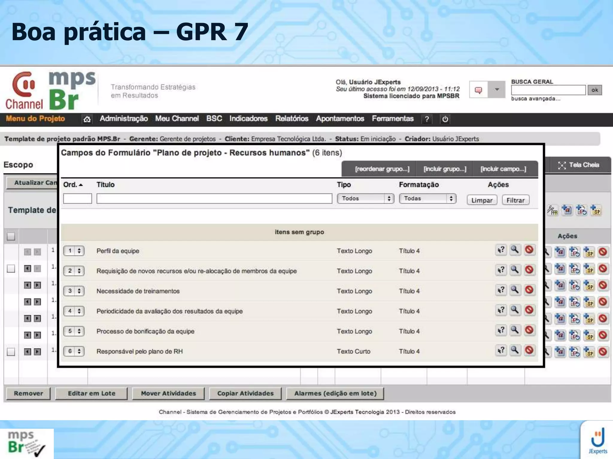 Boa prática – GPR 7

 