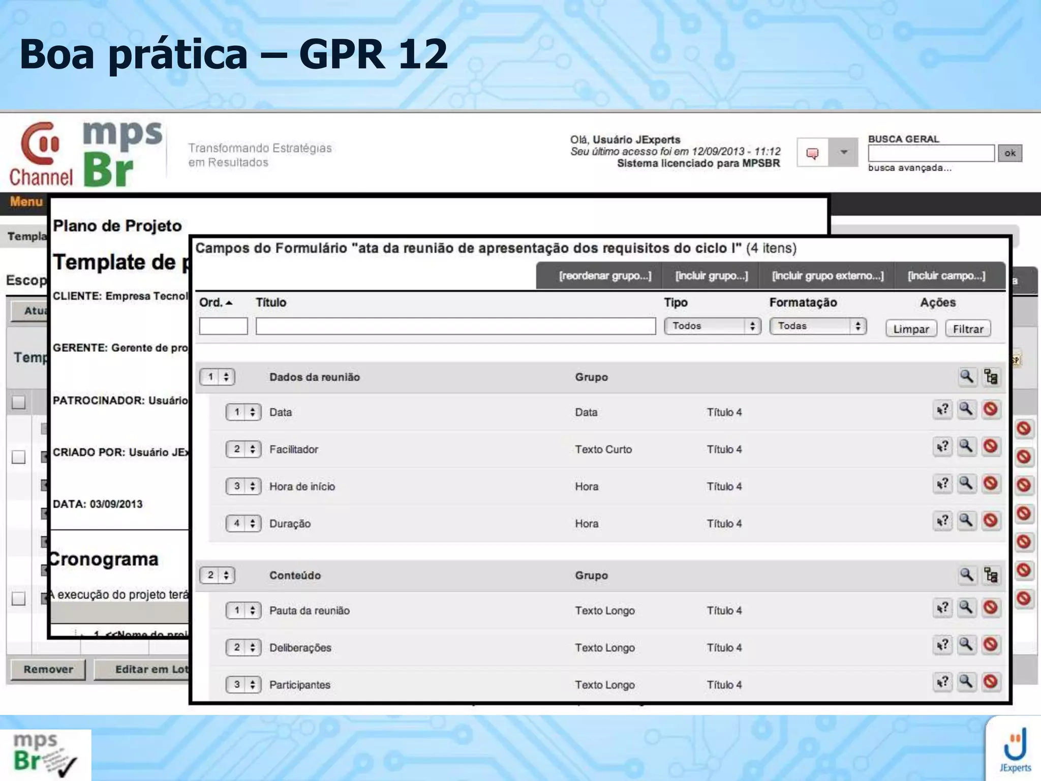 Boa prática – GPR 12

 