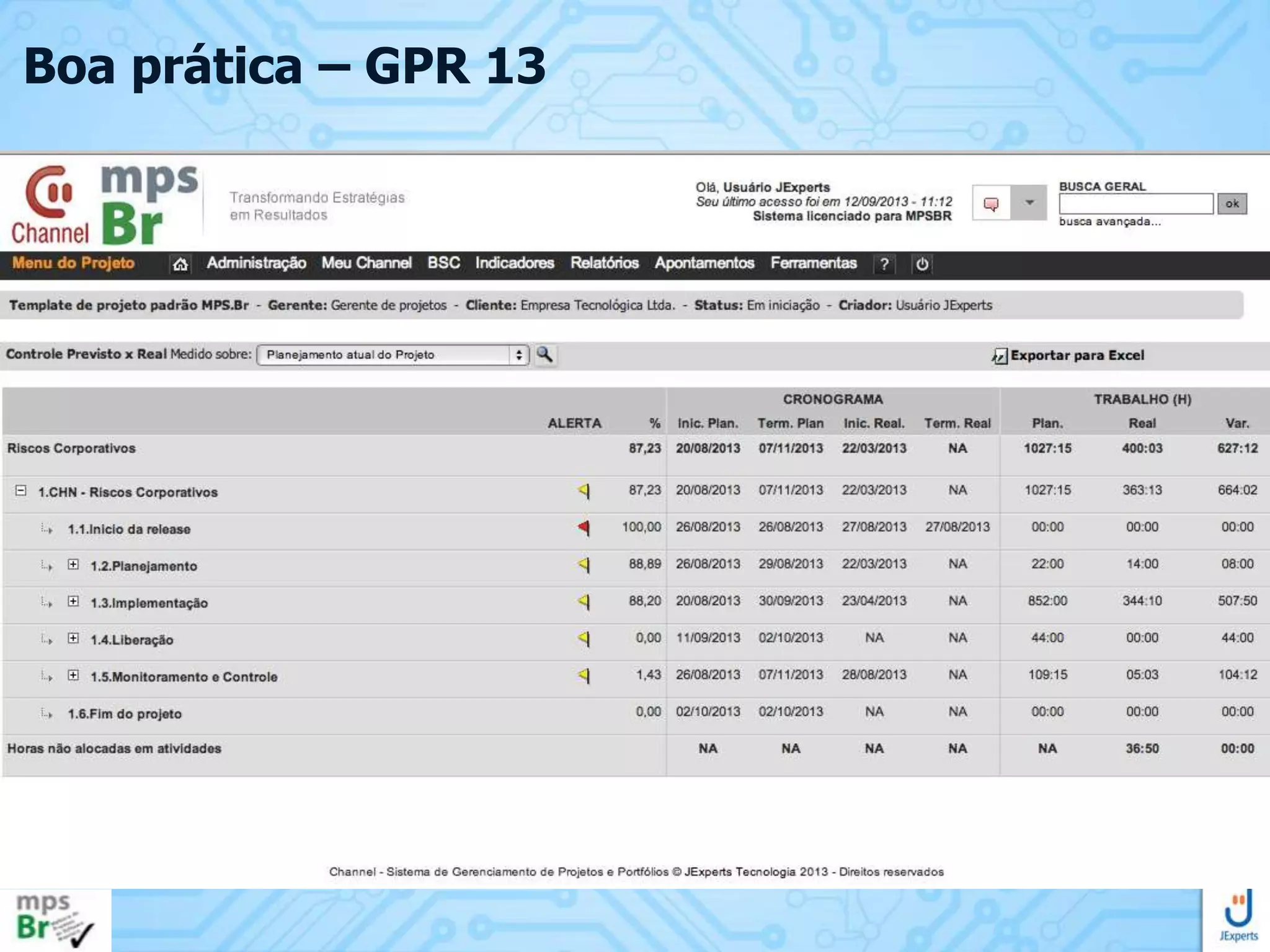 Boa prática – GPR 13

 