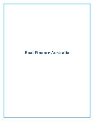 Boat Finance Australia
 