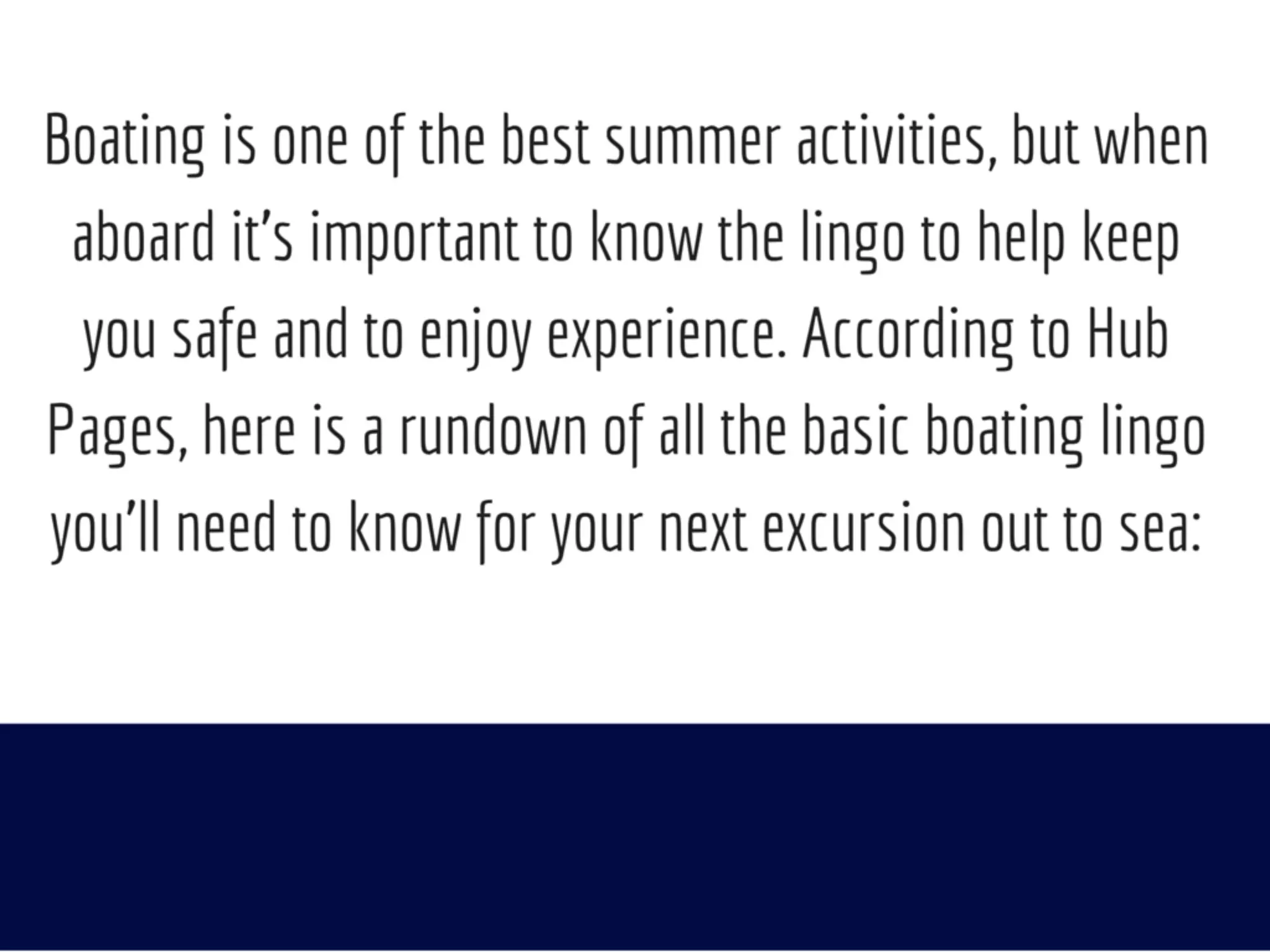 Boating Terminology: The Basics | PDF