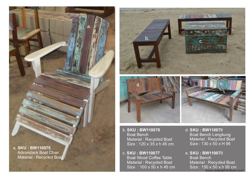 Recycled Boat Wood Furniture Cataloque