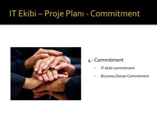 4 - Commitment


IT ekibi commitment



Business Owner Commitment

 