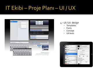 4 – UI / Ux design





Templates
Fonts
Concept
UX tests

 