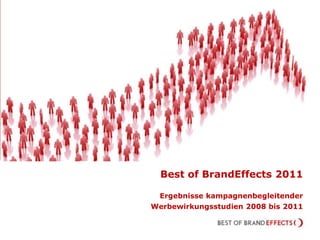 Best of BrandEffects 2011

  Ergebnisse kampagnenbegleitender
Werbewirkungsstudien 2008 bis 2011
 