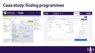 Case study: finding programmes
 