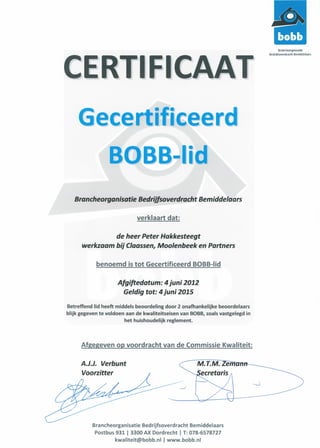 BOBB-Certificaat
