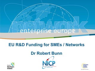 Title of the presentation | Date| |‹#›
IRT Teams | Sept 08 ‹#›

EU R&D Funding for SMEs / Networks

Dr Robert Bunn

 
