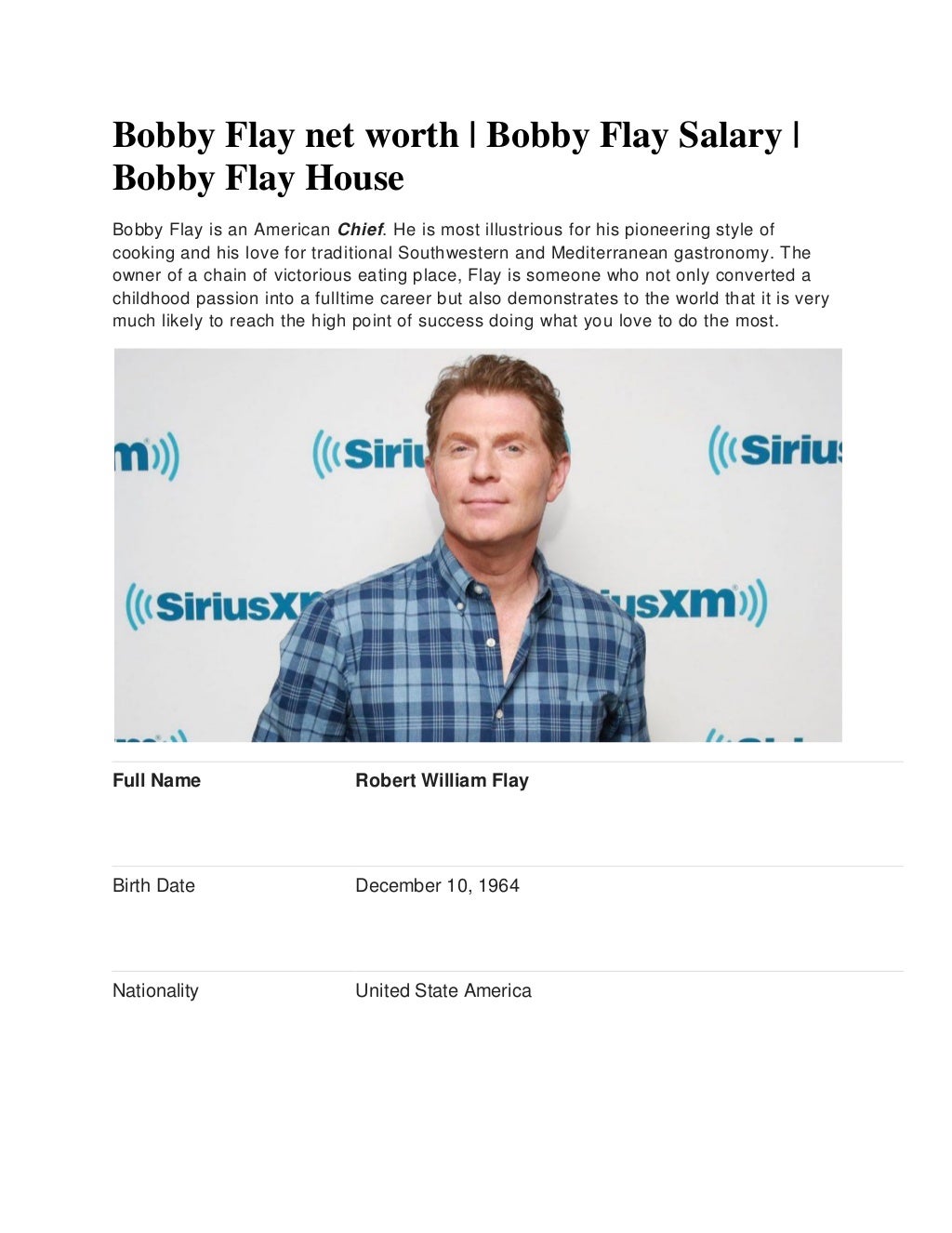 Bobby Flay net worth | Bobby Flay Salary | Bobby Flay House