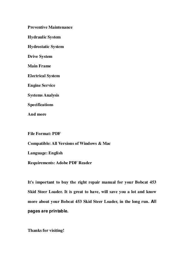 453 Manual Bobcat
