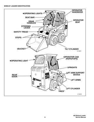 Bobcat 463 skid steer loader service repair manual instant download (sn  539011001 &amp; above)
