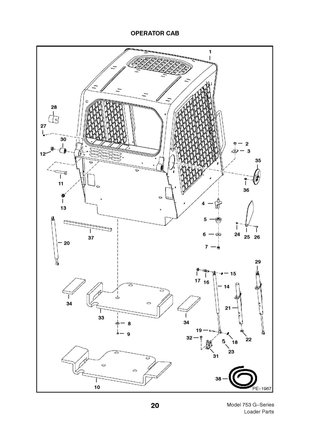 Bobcat 753 g series skid steer loader parts catalogue manual (gserie…