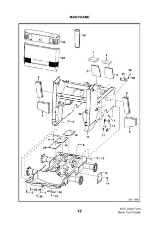 Bobcat 853 skid steer loader parts catalogue manual (sn 5102 50001 &amp; above)