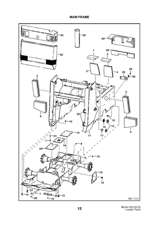 Bobcat 853 skid steer loader parts catalogue manual (sn 512816001 &amp; above )