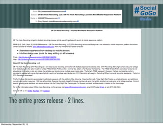 The entire press release - 2 lines.
@bobﬁne
Wednesday, September 30, 15
 