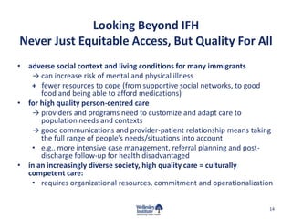 Ifh Program Health Equity for Immigrants and Refugees: Driving Policy Action | PPTX