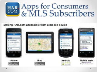 Apps for Consumers
& MLS Subscribers
 