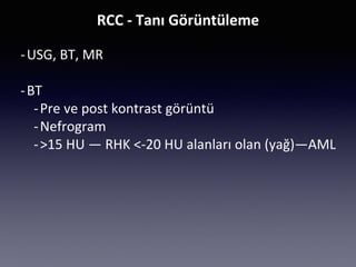 Small Rcc Usg Böbrek ve Üst Üriner Sistem Tümörleri | PPTX
