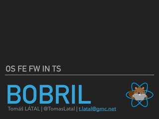 BOBRIL
OS FE FW IN TS
Tomáš LÁTAL | @TomasLatal | t.latal@gmc.net
 