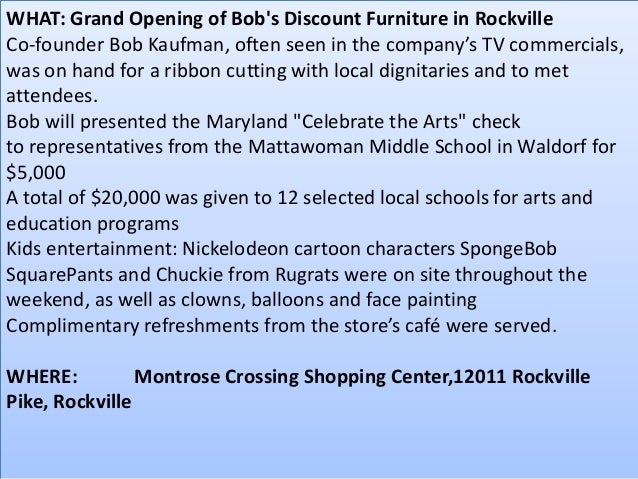 Bob S Discount Furniture Celebrated Grand Opening Of Rockville Md S
