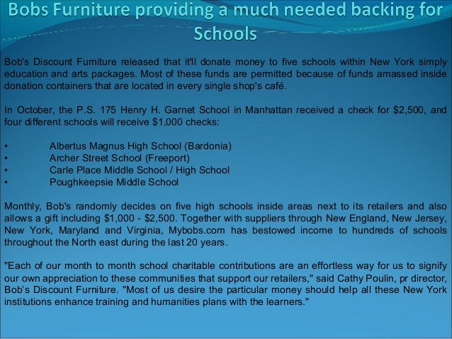 Bobs Furniture Providing A Much Needed Backing For Schools