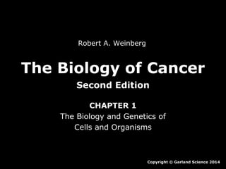 Robert A. Weinberg

The Biology of Cancer
Second Edition
CHAPTER 1
The Biology and Genetics of
Cells and Organisms

Copyright © Garland Science 2014

 