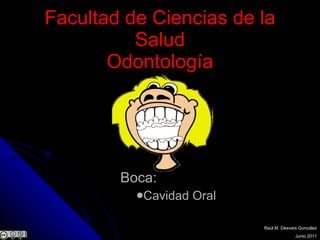 Facultad de Ciencias de la Salud Odontología ,[object Object],[object Object],Raúl M. Desvars González Junio 2011 