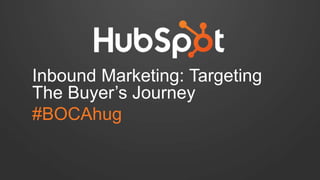 Inbound Marketing: Targeting
The Buyer’s Journey
#BOCAhug
 