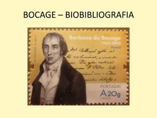 BOCAGE – BIOBIBLIOGRAFIA
 