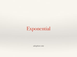 Exponential
adoption rate
 