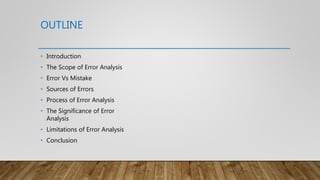 Error Analysis developed by Bochra Benaicha | PPTX