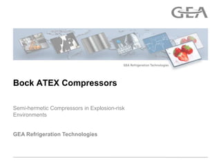 Bock ATEX Compressors

Semi-hermetic Compressors in Explosion-risk
Environments


GEA Refrigeration Technologies
 