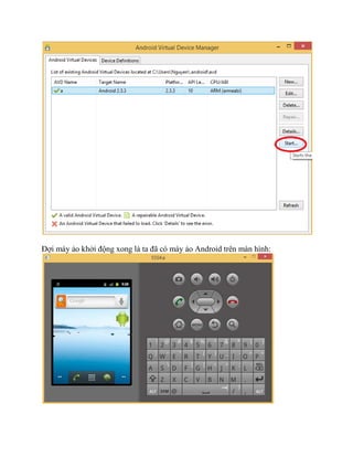 Đợi máy ảo khởi động xong là ta đã có máy ảo Android trên màn hình:
 