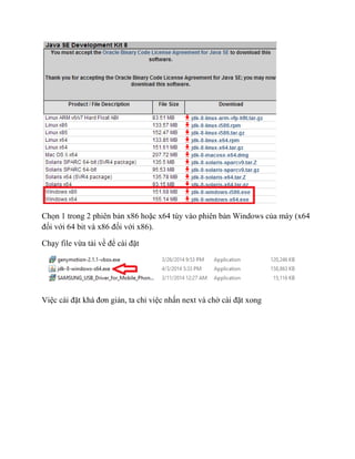 Chọn 1 trong 2 phiên bản x86 hoặc x64 tùy vào phiên bản Windows của máy (x64
đối với 64 bit và x86 đối với x86).
Chạy file vừa tải về để cài đặt
Việc cài đặt khá đơn giản, ta chỉ việc nhấn next và chờ cài đặt xong
 