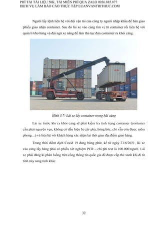 Báo cáo thực tập ngành logistics quy trình giao nhận hàng nhập khẩu